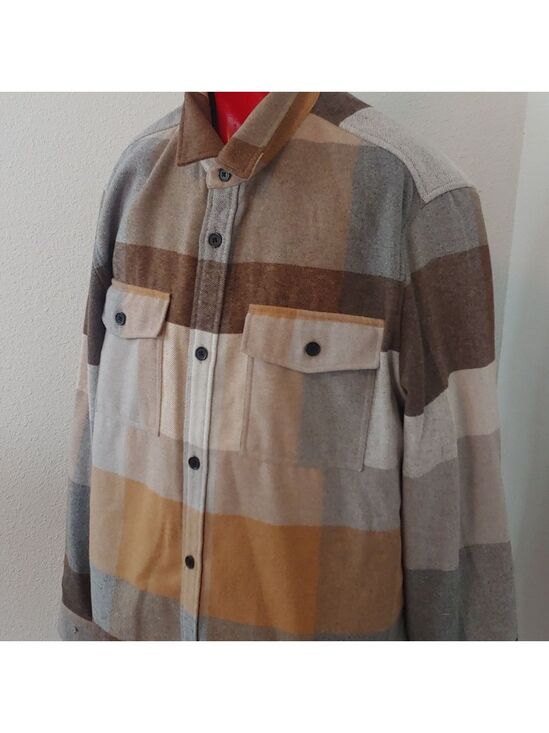 Forever 21 Other - Men's Plaid Polyester Blend Button Shirt Brown, Tan, XL
